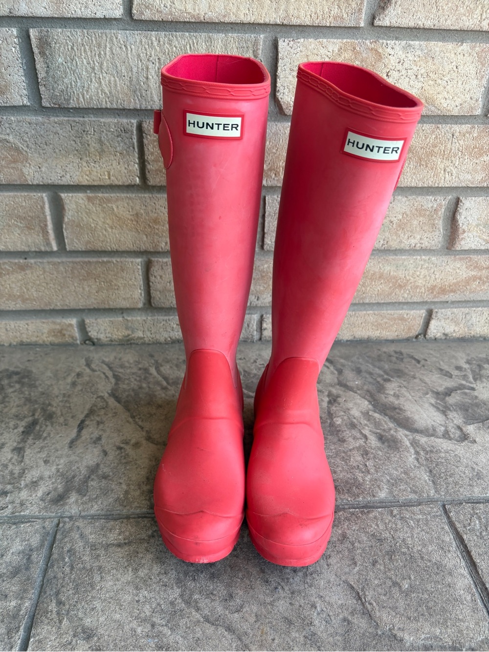 Hunter Tall Rubber Boots in Coral Pink